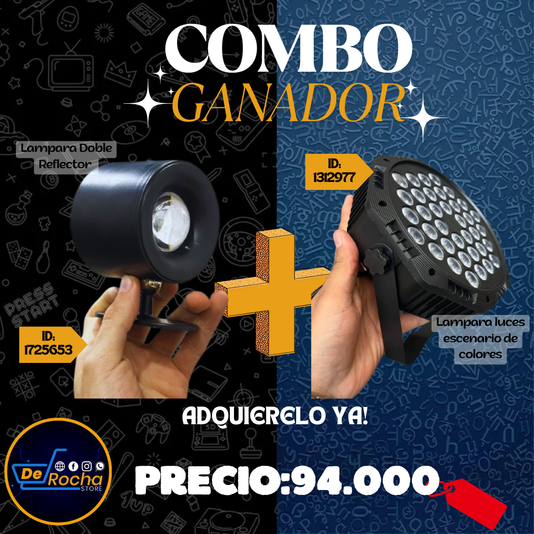 Combo lampara reflector+luces escenario